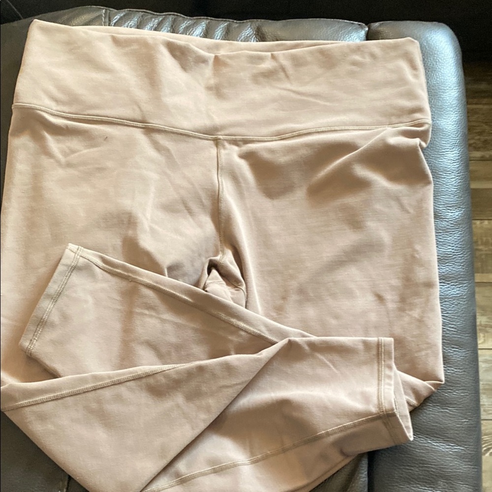 Beige High-Waisted Leggings